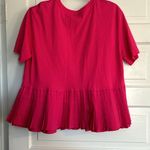 ZARA  Hot Pink Pleated Ruffle Blouse Photo 6