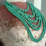 Source Unknown Turquoise 7 Layer Beaded Women's Necklace (309) Photo 3