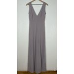 Birdy Grey  V Neck Crepe Bridesmaid Dress with Slit in Lilac NWT Size Small Photo 2