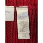 Liz Claiborne Woman Sweater Womens 1X Plus Red Ribbed Knit Pullover Long Sleeve Photo 6