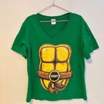 TMNT Teenage Mutant Ninja Turtles V Neck Short Sleeve Shell Green Womens Medium Photo 0