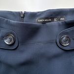 Karen Millen Navy Blue A-Line Flared Skirt US 6 | Button Waist Detail | Elegant Photo 2