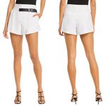 Alice + Olivia Adelina Belted Shorts Pleated Minimal White Women's Size 4 NWT Photo 1