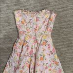 House Of CB  Floral Pink Strapless Dress Photo 3