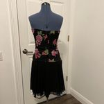 Hot Kiss Strapless black and pink floral cocktail dress Photo 1