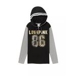 PINK - Victoria's Secret  86 Black Gold Silver Sequin Bling Glitter Sweater Large Photo 6