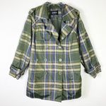 Avenue Green Plaid Water Resistant Double Breasted Coat Size 14/16 Photo 0