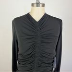 Rachel Parcell  Black Ruched Long Sleeve Top Photo 2