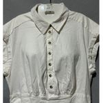 Anthropologie Cap sleeve collared Linen Blend Mini Dress White Size 1X new Photo 5