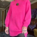 Hot Pink Turtleneck Dress Sweater Size L Photo 3