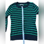 Old Navy Dark Green And Navy Striped Stretchy Knit Sweater Size S Photo 5