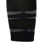 Bebe  Black Midi Pencil Dress Sheer Mesh Panels Photo 2