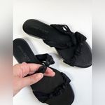 Jenni Kayne Leather Strappy Flat Slides Sandals Suede Black Size 37 Photo 1