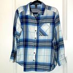 Streetwear Society  Blue Plaid Flannel Shirt Medium Photo 0