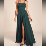 Lulus  Dreamy Romance Forest Green Backless Maxi Dress Small Photo 1