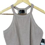 Zumiez NWT  Luna Chix Tank Top Womens M Beige Rib Knit Halter Crop Neutral Basic Photo 2