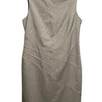 Sandra Darren  SHEATH ZIPPER BACK GRAY WHITE STITCHED FRONT  DRESS Photo 0