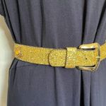 None Glittery Gold Womens Belt Size Small Jewel Medallions Large Gold Buckle 1.75" Photo 1