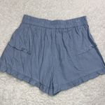 Umgee  womens large linen blend baby blue ruffle shorts no pockets elastic waist Photo 10
