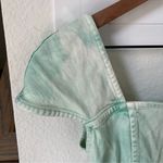 Alice + Olivia  Jeans Tie Dye Denim Mini Dress in Green and White Photo 6