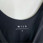 Wilo the Label Black Ribbed Flare Leg Jumpsuit Athleisure Yoga Walk Activewear Photo 4