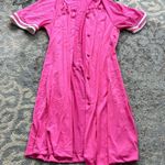 Vanity Fair Vintage  Nylon Nightgown & Robe Set Hot Pink White Small Photo 5