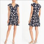 J.Crew  mercantile navy floral ruffle wrap dress Photo 1