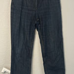 Vintage St John Sport Blue Denim Jeans Brown Leather Accents Buckle Gold Logo Size 8 Photo 0