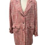 NWT Vintage Carlucci Pink Tweed Fully Lined Pea Coat Sz 14 Photo 0