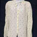 Moon River Women’s Polka Dot Long Sleeve Button Down Blouse Size Large Photo 0