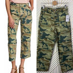 Free People Remy Pant Camo Printed Moss Green Photo 1
