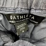 Athleta  Cabo Linen Textured Wide Leg Pants High Waisted Tie Zip Pockets Blue 6 Photo 2