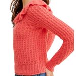 Anthropologie  Women’s Size XL Pink Fluffy Ruffled Boatneck Sweater Photo 0