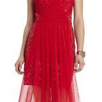 The Great BCBG red strapless Lace, Tulle and Sequin beautiful dress.  condition Photo 0