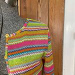 Blue Blush Rainbow Daze Knit Crop Cardigan - Size Medium Photo 5