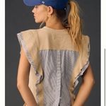 Anthropologie  Sleeveless Menswear Popover Top Ruffle Size Small Photo 2