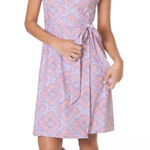 Tori Richard Honolulu Charmed Life Venus Dress Sleeveless Wrap Pink Mosaic XL Photo 0