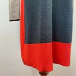 Eliza J  Sweater Dress Small Stretch Knit Colorblock Long Sleeve Exposed Zip Gray Photo 2