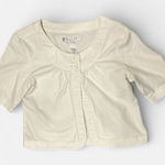 Geoffrey Beene  Cream Open Front Button Cropped Top Women’s Cotton Blend Size S Photo 0