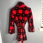 PINK - Victoria's Secret Vs pink red Buffalo check fuzzy robe Photo 2