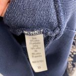 Lucy Art Hoodie Women XS Blue Cotton Floral Embroidered Screenprint Hood Pockets Photo 8