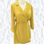 Forever 21 Plunging Skort Romper Playsuit Dress in Citron Yellow - Large Photo 1