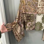 ZARA NWT  Blouse Floral Paisley Sheer Top Size M-L Photo 4