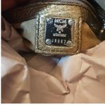 MCM  Visetos Lion Patchwork Boston Bag White Gold Leather Trim Satchel Photo 2