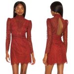 Saylor Celia Puff Shoulder Lace Mini Dress Russet Orange Size XS Photo 1