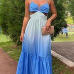 Sunfere Gradient Ombre Cutout Maxi Dress in Size Medium Blue Photo 0
