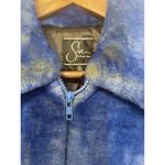 Sin by Morgan Cooper Blue Faux Fur Cropped Jacket Size Medium Boxy Silhouette Photo 1