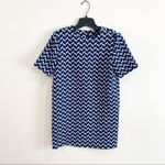 ZARA  Blue Geometric Plaid Shift Dress Size S Minimalist Retro Mod Print Chic Photo 1