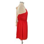 Lulus Lulu’s Red and Cream Mini Blouson Halter Dress Photo 3
