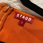 STAUD  Sofia Balloon Sleeve Midi Dress in Rust Orange Size 0 Photo 8